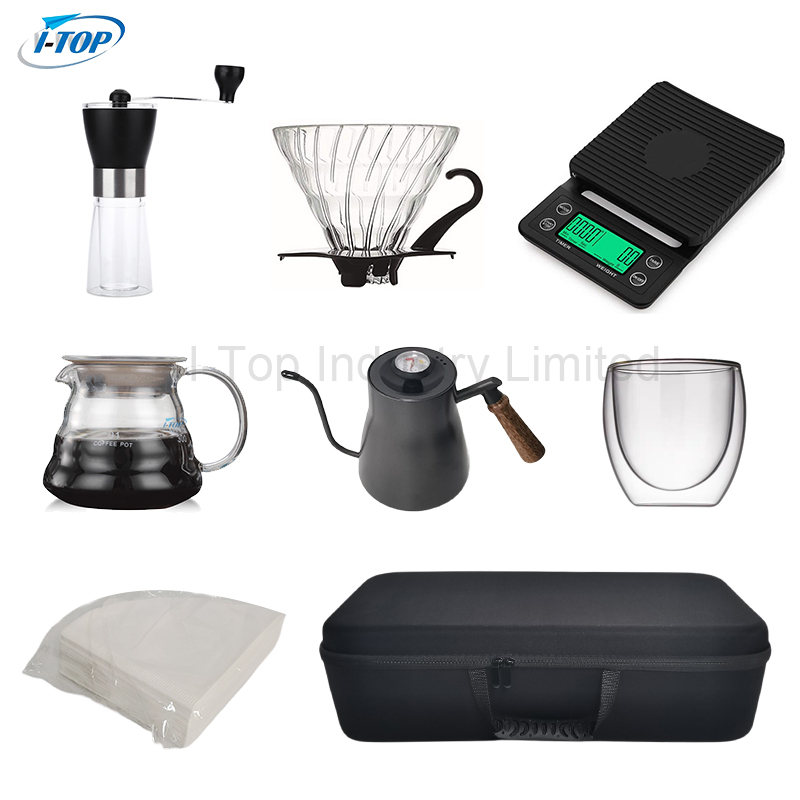 Exquisitas herramientas para preparar café a mano, juego de regalo de café hecho a mano con gotero V60