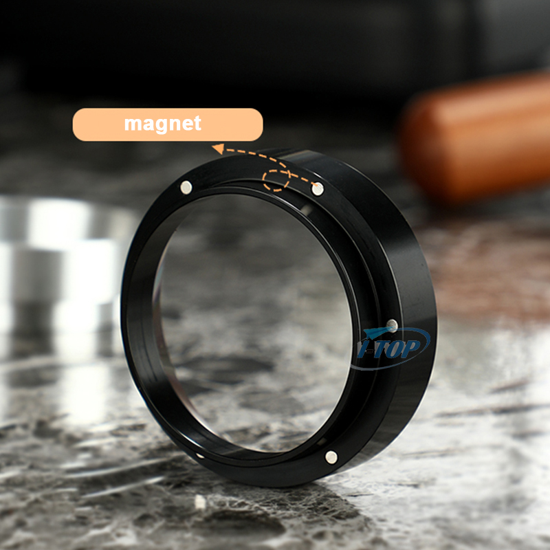 Embudo dosificador de espresso de 51mm/53mm/58mm anillo dosificador de café de acero inoxidable Compatible con portafiltro de 51mm/54mm/58mm