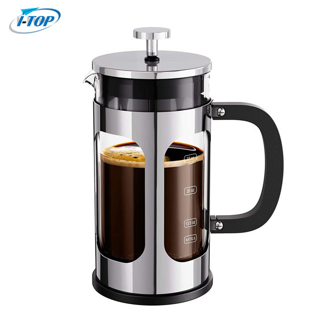 I-TOP GFP10 Amazon, producto en oferta, prensa francesa de café personalizada con émbolo, cafetera de vidrio de borosilicato, prensa francesa