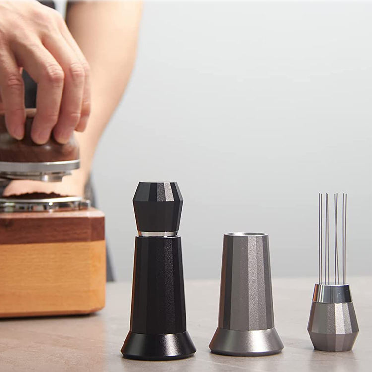 Herramienta de distribución con soporte Barista profesional Aguja de 0,4 mm Herramienta WDT Espresso Aguja de café Agitador