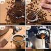 4 u 8 agujas Herramienta profesional de agitación de café WDT para la distribución de Espresso Aguja de café con mango de secoya natural