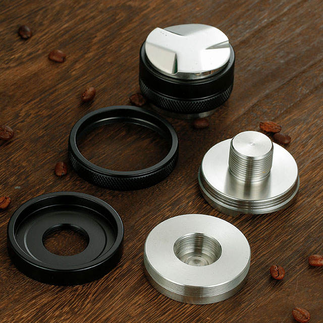 Distribuidor de café y tamper con indicador Espresso Hand Tamper Tool Se adapta a todos los portafiltros Profundidad ajustable Coffee Tamper