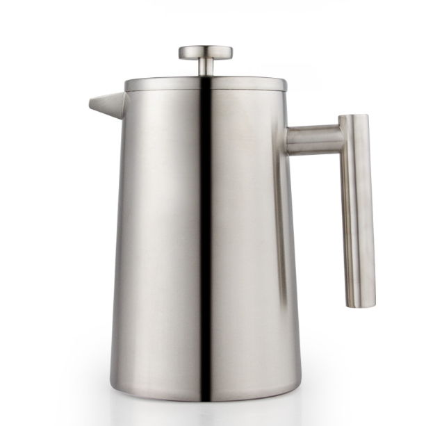 Prensa francesa de acero inoxidable, cafetera de doble pared con aislamiento de Metal, prensa de café y cafetera de té, fácil de limpiar y fácil de presionar