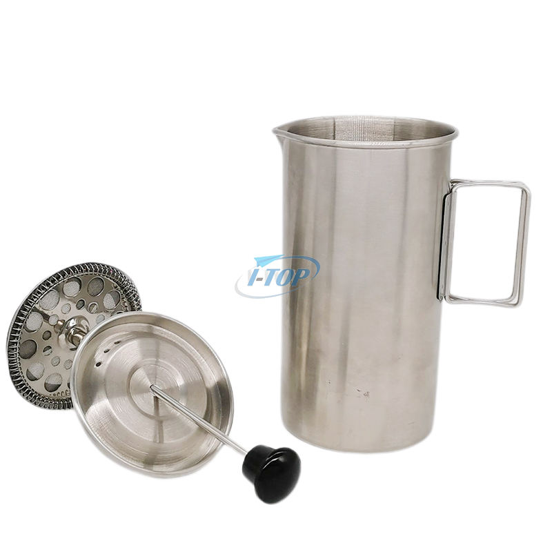 Percolador de café para acampar, olla de acero inoxidable 304 para hacer café, para viajes al aire libre, estufa de fogata, prensa de café de preparación rápida