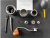Molinillo de café Manual, juego de regalo, gran capacidad negra, 25g, fresa cónica de acero inoxidable CNC, ajuste interno ajustable, posicionamiento