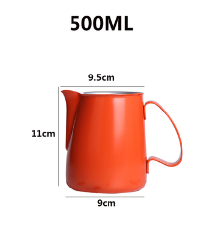 Jarra de leche Barista, jarra de leche de acero inoxidable de 600ml, taza para espumar, jarra de leche humeante de café expreso de Metal