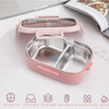 Fiambrera sin BPA para el hogar de 470ML, fiambrera Bento térmica con bolsa para niños, a prueba de fugas, de acero inoxidable