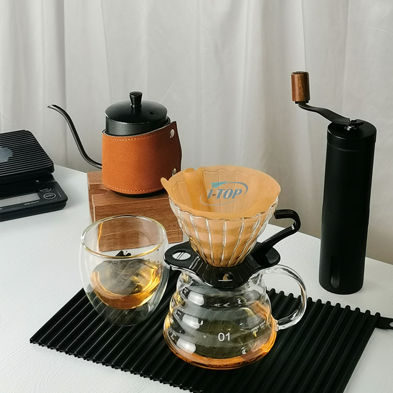 Kit de café 9 en 1 V60 Juego de café Paquete de accesorios de café portátil con equipaje portátil con cremallera