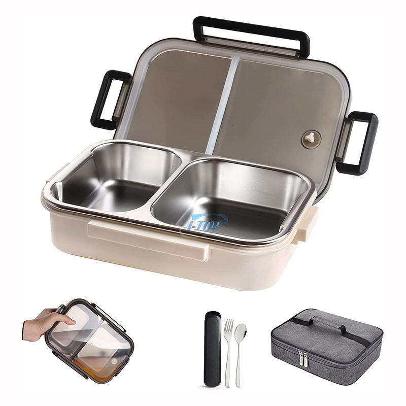 Fiambreras ecológicas aptas para lavavajillas, gran oferta, fiambreras bento de acero inoxidable con 5 compartimentos