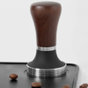 Prensa de café espresso portátil de acero inoxidable con mango de madera para café molido Tamper de café