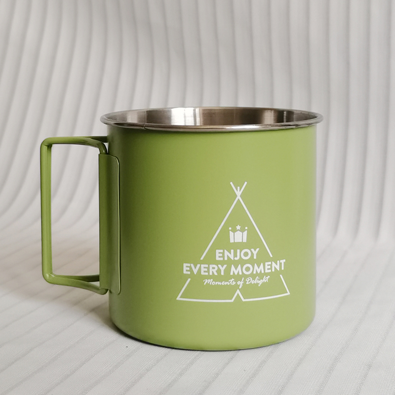 Taza de agua de acero inoxidable para acampar, taza plegable portátil para exteriores de 330ml para bebidas frías, cerveza, café, tazas de Metal, juego de herramientas para café