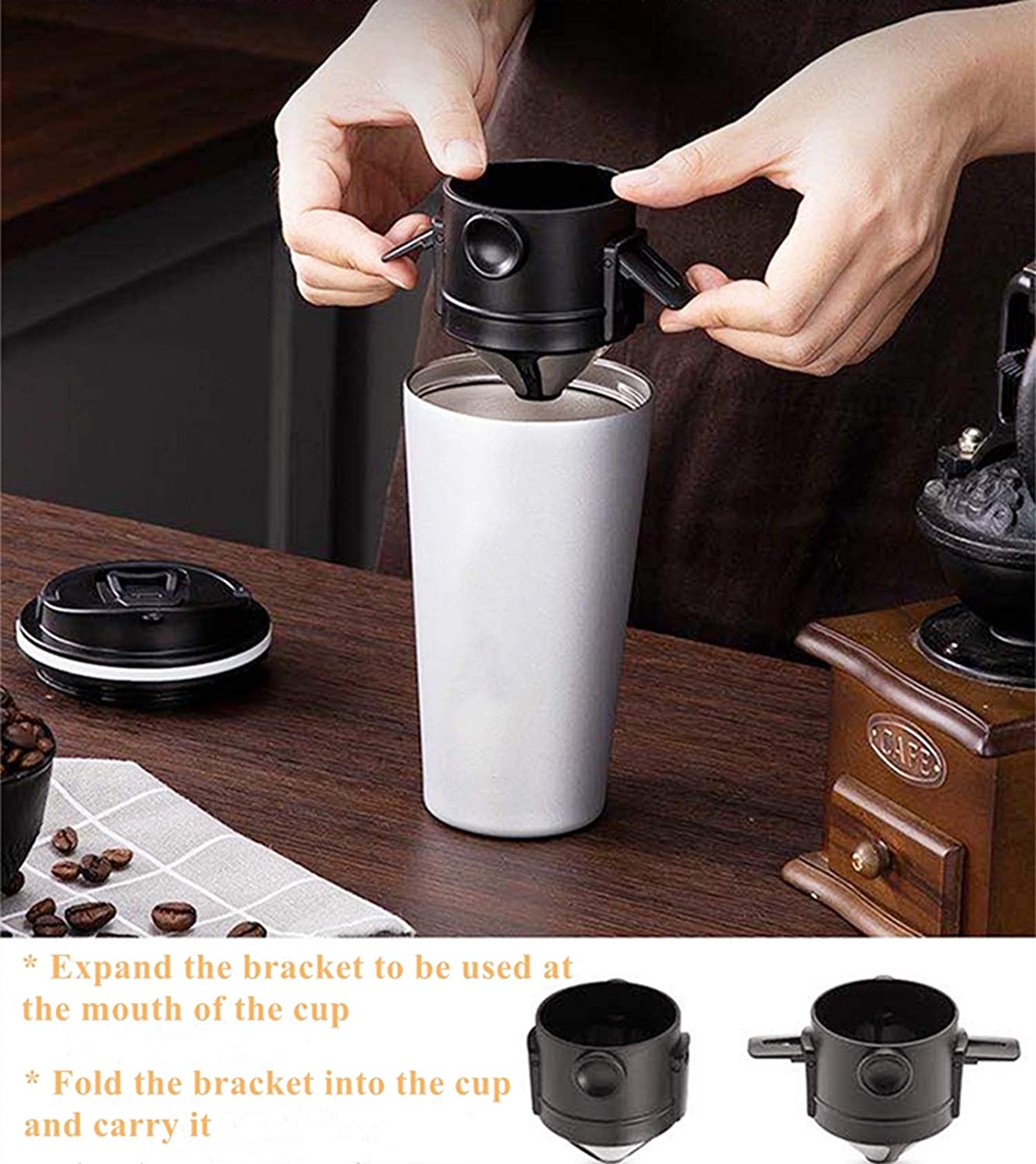 Innovador filtro de café de acero inoxidable 304 para verter sobre gotero de café