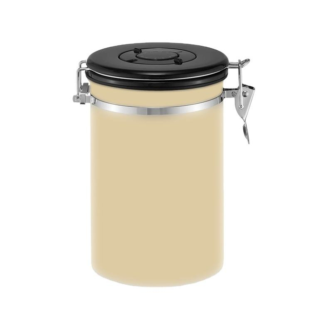 Juego de tarros de acero inoxidable para almacenamiento de cocina, cosas buenas, especias, café, azúcar, té, color amarillo