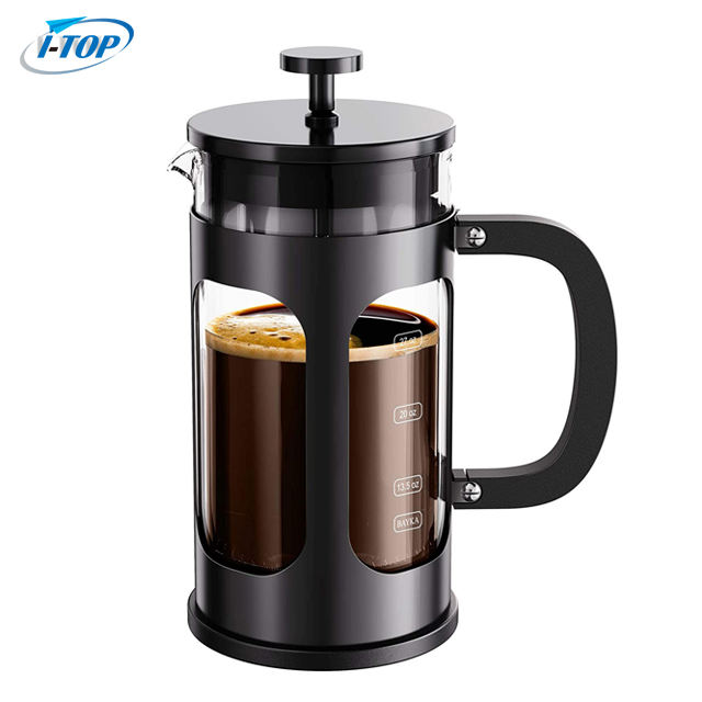 I-TOP GFP10 Amazon, producto en oferta, prensa francesa de café personalizada con émbolo, cafetera de vidrio de borosilicato, prensa francesa