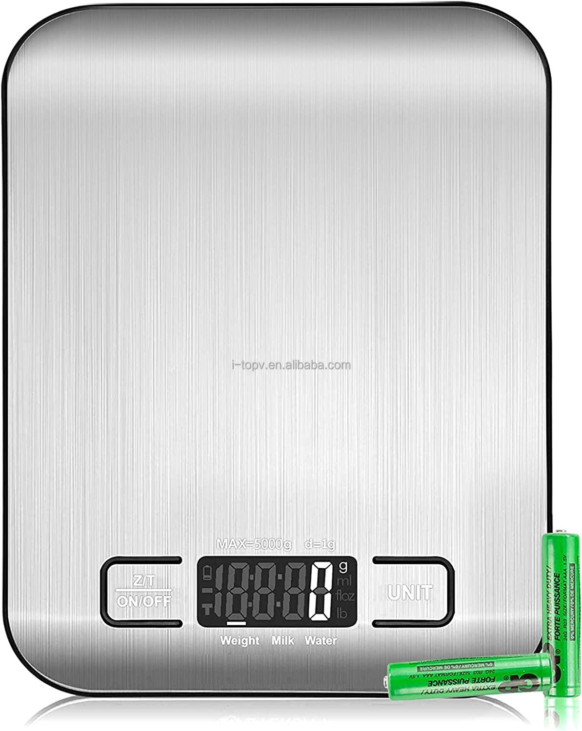 Báscula de café digital con temporizador CestMall 3 kg / 0.1 g Pantalla oculta LED alta Báscula de cocina con placa de metal recargable por USB