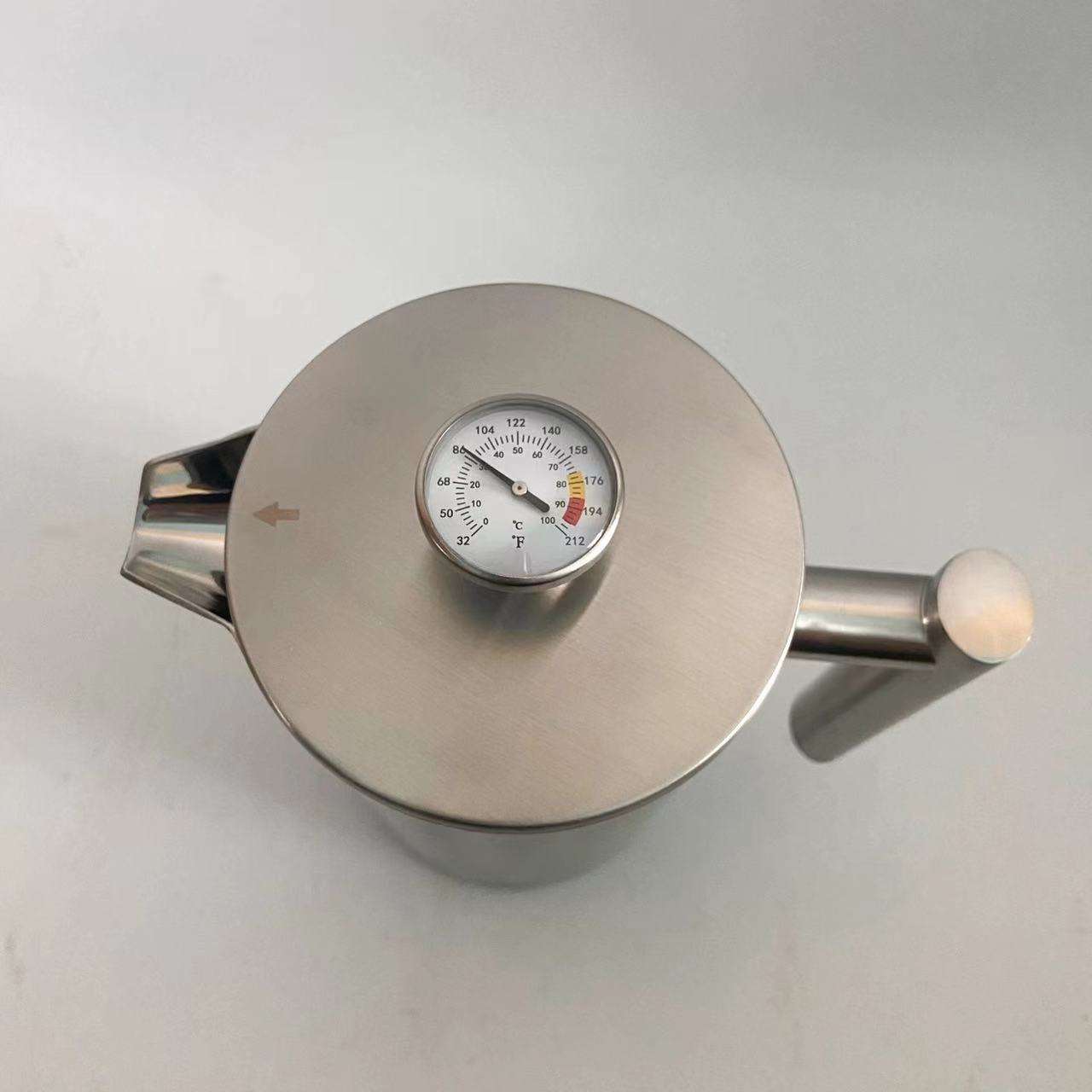 Prensa francesa de acero inoxidable de estilo clásico, cafetera de doble pared aislada de 34 oz, prensa francesa con termómetro de logotipo personalizado