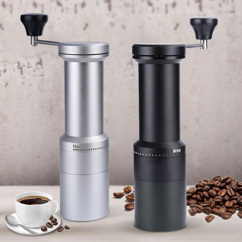 Molinillo de café Manual con rebabas de acero inoxidable, configuración ajustable, molinillo de café manual, núcleo de acero Manual de aluminio de aviación