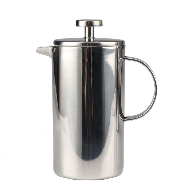 Cafetera de prensa francesa con aislamiento de pared doble de acero inoxidable de grado 304