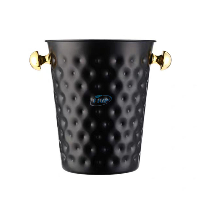 Cubo de bebida de Metal martillado de 4 cuartos de galón, cubo de hielo aislado más largo con asa para champán y vino