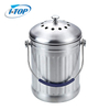 Contenedor de compost de acero inoxidable para encimera de cubo de abono de cocina para interiores de 1,0 galones con tapa sellada