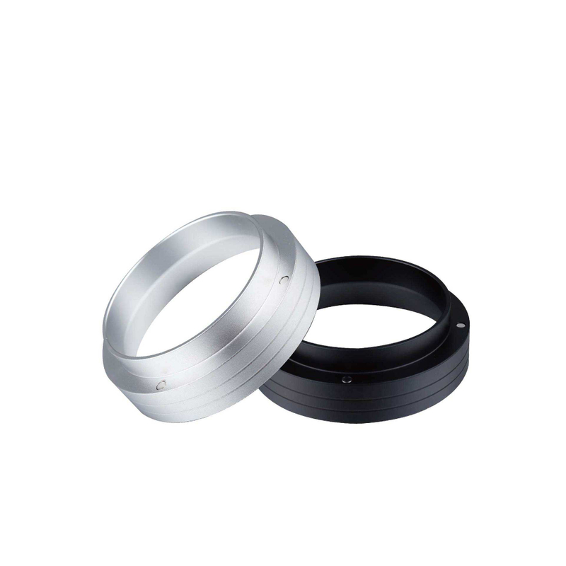 Anillos de dosificación Embudo de anillos de dosificación de polvo de café de aluminio con accesorio de cafetera de repuesto magnético negro (58 mm)