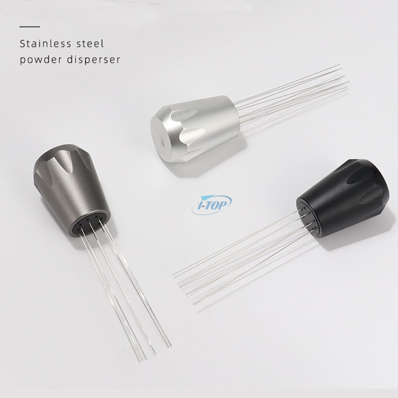 Espresso Coffee Stirrer barista Agujas agitadoras para Espresso Distribution Mango con corte de diamante y Agujas distribuidoras de soporte
