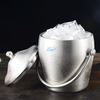 Cubo de hielo de champán con aislamiento de doble pared personalizado para bar de cócteles Cubo de hielo de cerveza de acero inoxidable con tapa y cuchara