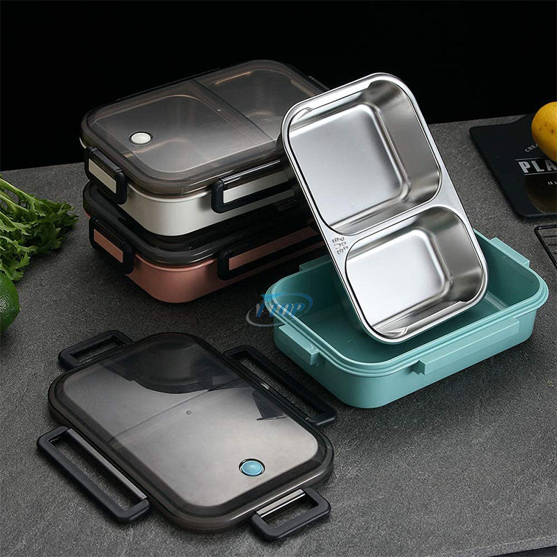 Fiambreras ecológicas aptas para lavavajillas, gran oferta, fiambreras bento de acero inoxidable con 5 compartimentos