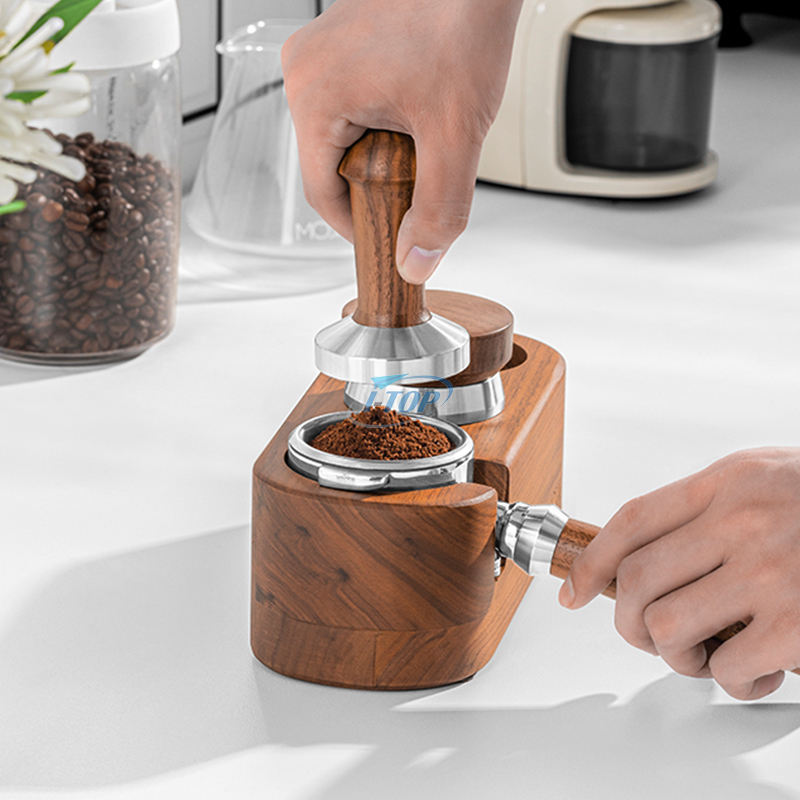 Juego de apisonamiento de café Juego de apisonamiento de martillo de café con mango de madera y herramienta con agitador de café para distribución