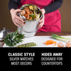 Contenedor de compostaje de cocina para encimera de cocina de acero inoxidable de 1,3 galones con 1 contenedor de compostaje con filtro de carbón de repuesto