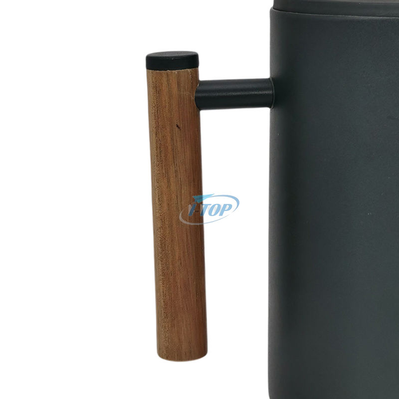 Prensa de café negro Acero inoxidable Resistente al calor 350/800/1000ml Prensa francesa de doble pared