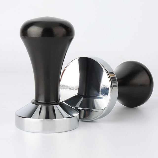 Espresso Tamper Set 51mm-58mm Base plana Profesional Barista Espresso Negro Aleación de aluminio Tamper de café