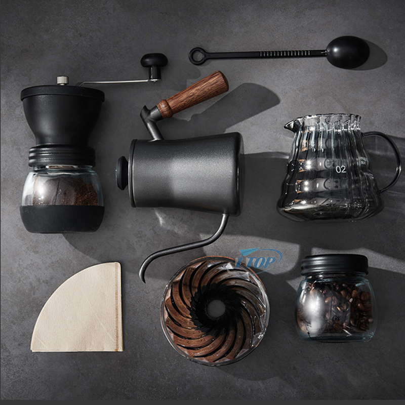 v60 al aire libre moderno manual goteo bolsa de viaje caja de regalo embalaje molinillo olla tetera verter sobre juego de cafetera