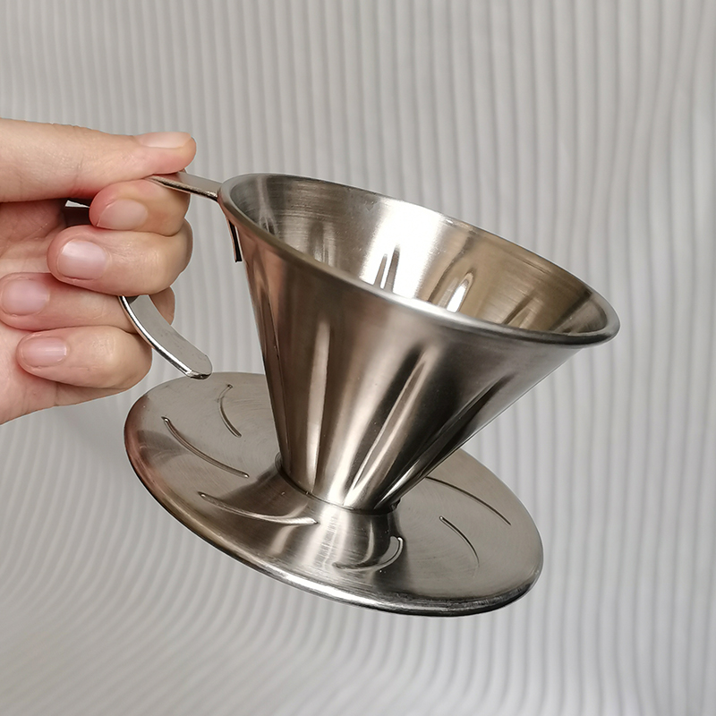 Juego de café para exteriores de acero inoxidable, juego de goteador de café v60, juego de bolsas de viaje para café