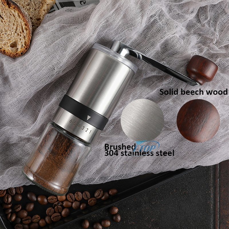 Juego de regalo disponible de muestra, kit de café de goteo para viajes al aire libre con filtro de molinillo de café manual, tetera y cuchara