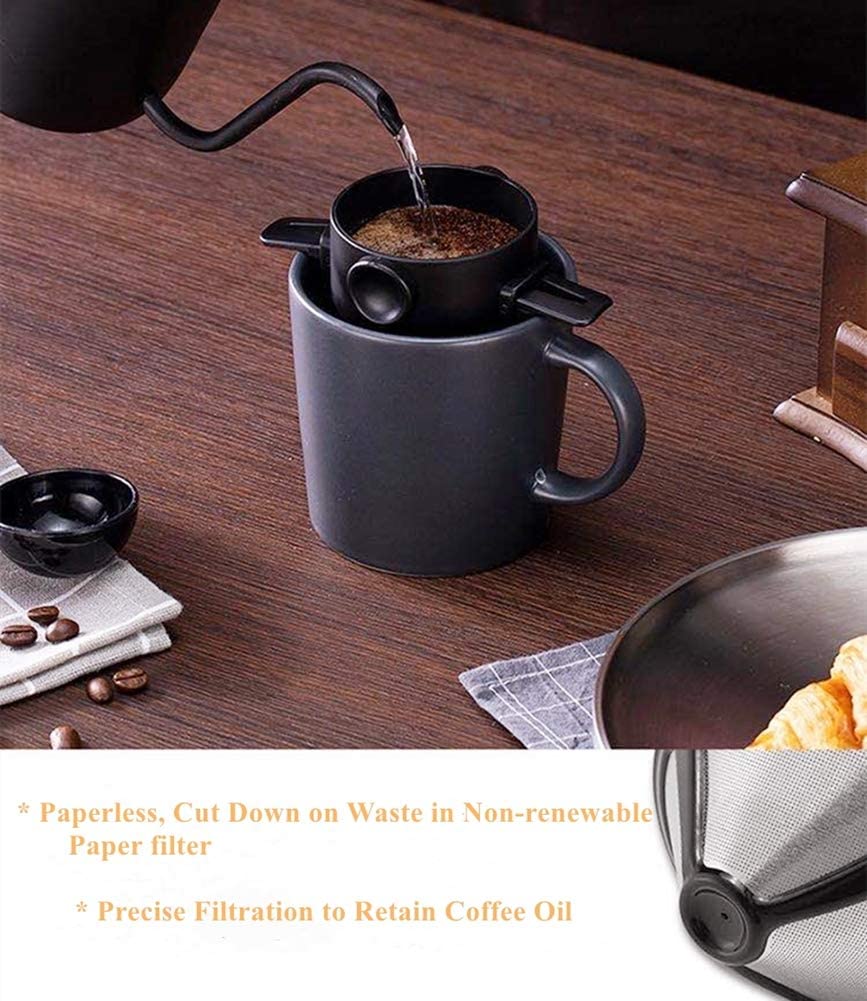 Innovador filtro de café de acero inoxidable 304 para verter sobre gotero de café