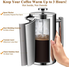 Prensa francesa espejo negro estilo clásico acero inoxidable 34 oz aislado doble pared cafetera prensa francesa con logotipo personalizado