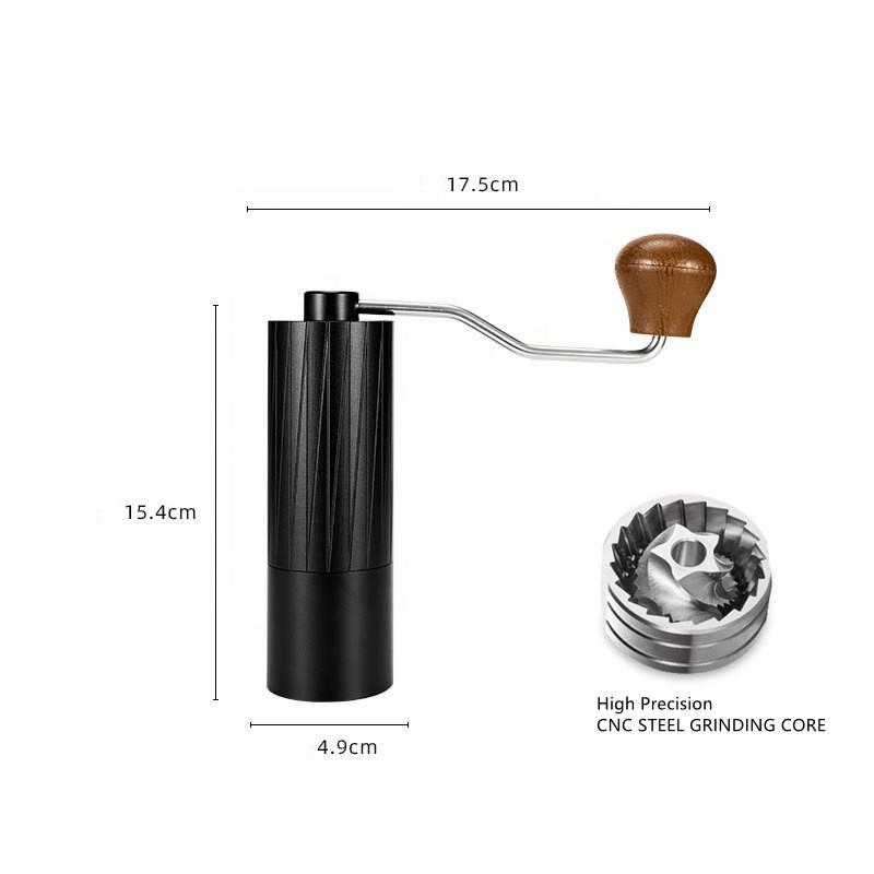 Molinillo de café con rebabas Manual, capacidad de 0,9 onzas, molinillo de rebabas cónico de acero inoxidable, ajuste ajustable más fino a más grueso