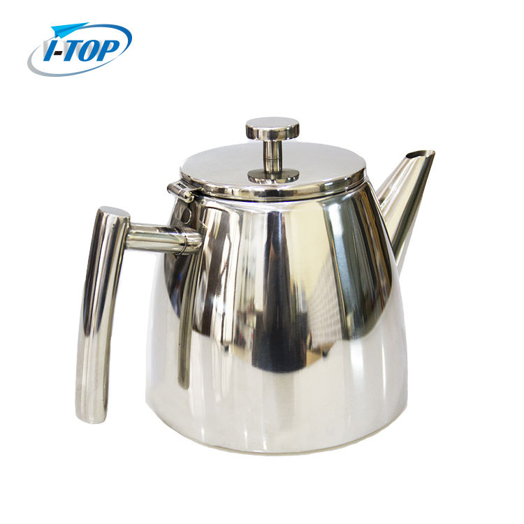Tetera de acero inoxidable de doble pared de 1,2 l Mantiene el té caliente durante mucho tiempo con el infusor de té Tetera