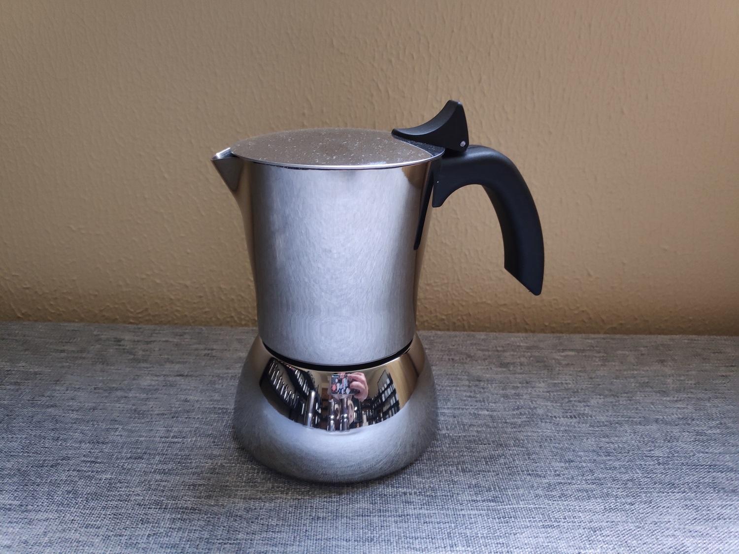 Cafetera de acero inoxidable 304 para estufa Inox 18/8, cafetera Espresso, cafetera Moka, cafetera italiana, inducción de calor disponible, mango de nailon