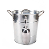 Almacenamiento de hielo con tapa y asas de transporte para fiestas, barbacoas en el patio, picnics, camping, cubo de hielo de acero galvanizado