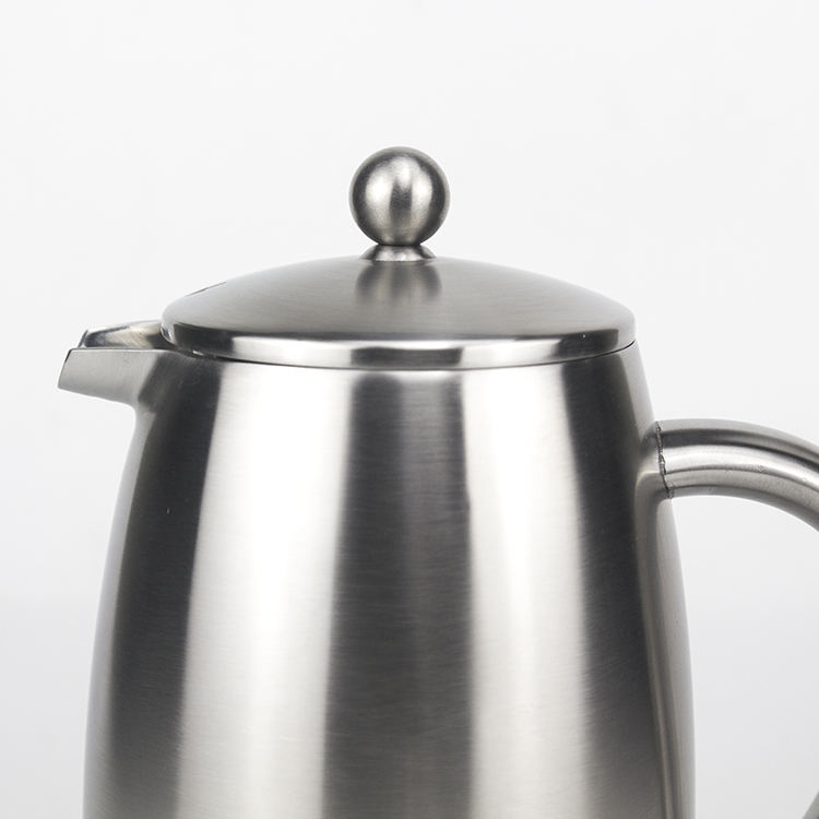 Prensa de café satinada de 34 onzas, acero inoxidable de doble pared, apta para lavavajillas, prensa francesa