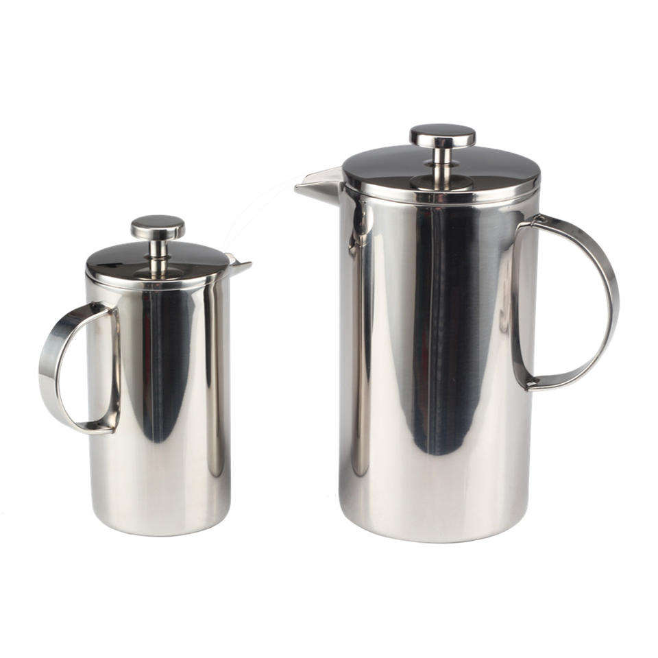 Cafetera de prensa francesa con aislamiento de pared doble de acero inoxidable de grado 304