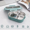 Fiambrera sin BPA para el hogar de 470ML, fiambrera Bento térmica con bolsa para niños, a prueba de fugas, de acero inoxidable