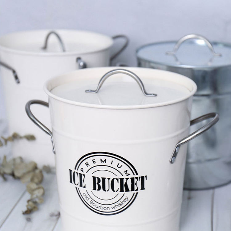 Cubo de hielo de champán para bebidas de estilo rural, cubo de hielo aislado de acero inoxidable de doble pared para enfriar cerveza
