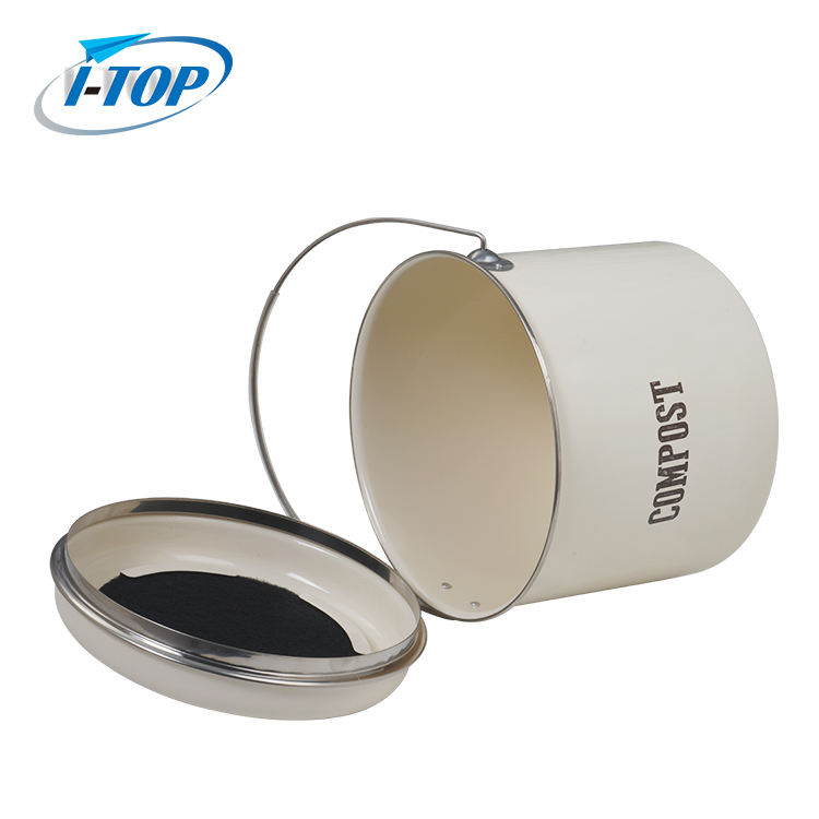 Cubo de compost de 1,0 galones Galvinizational Zinc Metal Easy Clean con filtro de carbón Cubo de compost