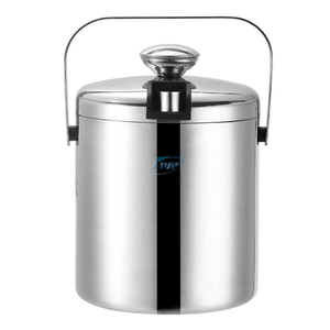 Enfriador de bebidas de fiesta con logotipo personalizado, acero inoxidable aislado, mantiene el hielo congelado, cubo de hielo más largo para cócteles y fiestas