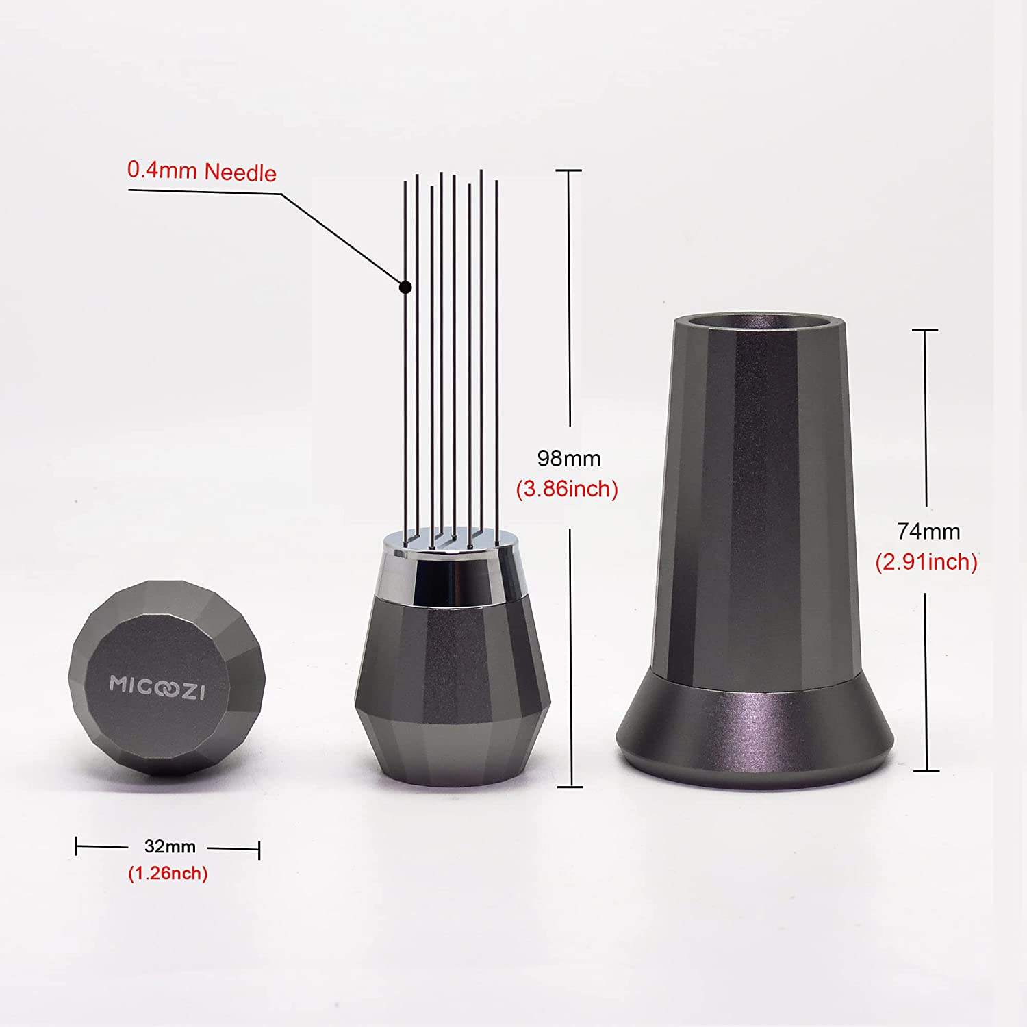 WDT Tool Espresso Coffee Stirrer Professional Barista 0.4mm Herramienta de distribución de agujas con soporte