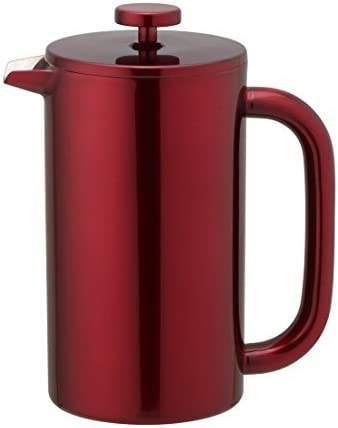 Cafetera de prensa francesa de acero inoxidable 304, incluye cuchara con clip, resistente a huellas dactilares, doble pared aislada