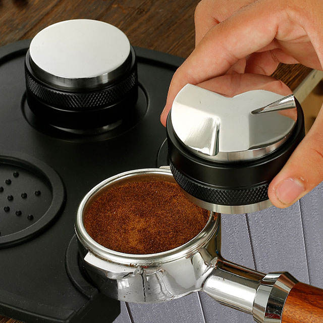 Distribuidor de café y tamper con indicador Espresso Hand Tamper Tool Se adapta a todos los portafiltros Profundidad ajustable Coffee Tamper